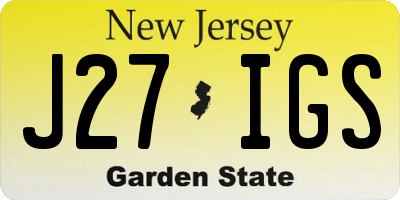 NJ license plate J27IGS