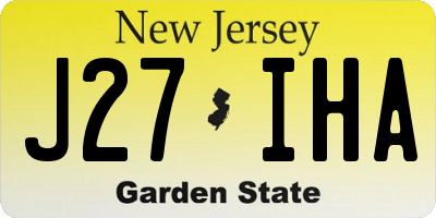 NJ license plate J27IHA