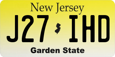 NJ license plate J27IHD
