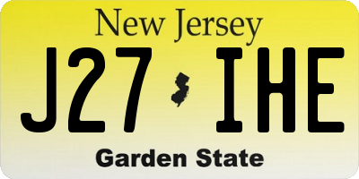 NJ license plate J27IHE