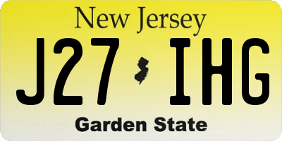 NJ license plate J27IHG