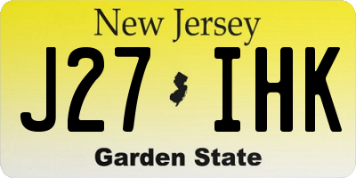 NJ license plate J27IHK