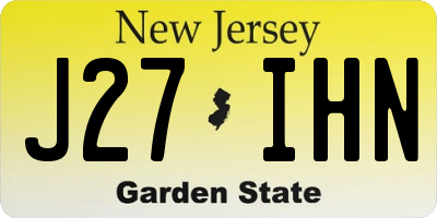 NJ license plate J27IHN