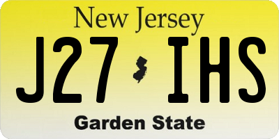 NJ license plate J27IHS