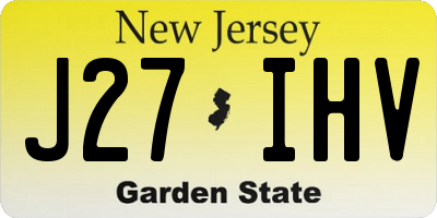 NJ license plate J27IHV