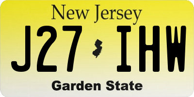 NJ license plate J27IHW