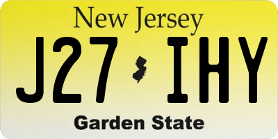 NJ license plate J27IHY