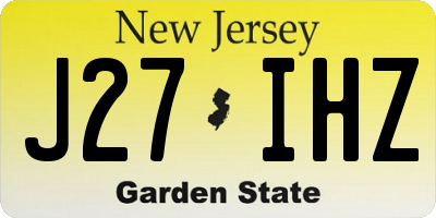 NJ license plate J27IHZ