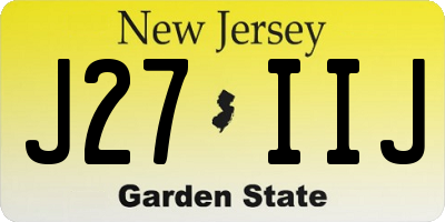 NJ license plate J27IIJ