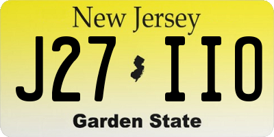NJ license plate J27IIO