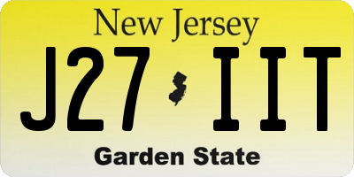 NJ license plate J27IIT