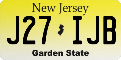 NJ license plate J27IJB