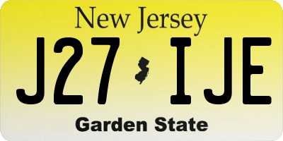 NJ license plate J27IJE