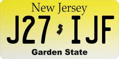NJ license plate J27IJF