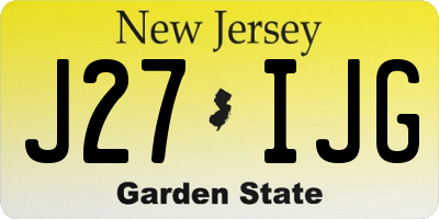 NJ license plate J27IJG