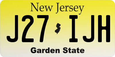 NJ license plate J27IJH