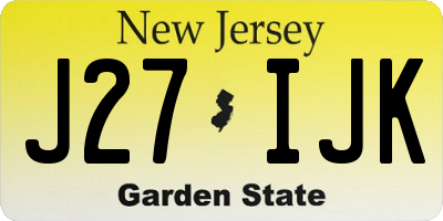 NJ license plate J27IJK