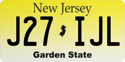 NJ license plate J27IJL