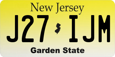 NJ license plate J27IJM