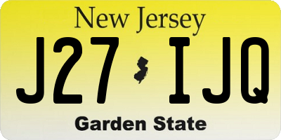 NJ license plate J27IJQ