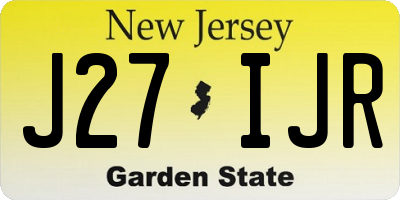 NJ license plate J27IJR
