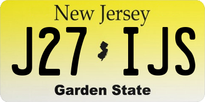 NJ license plate J27IJS