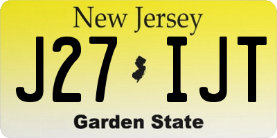 NJ license plate J27IJT