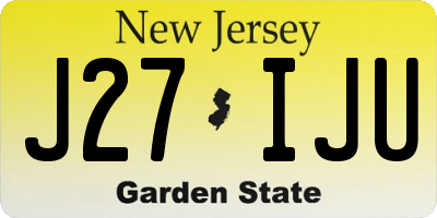 NJ license plate J27IJU