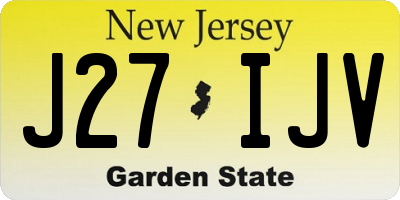 NJ license plate J27IJV