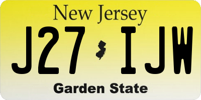 NJ license plate J27IJW