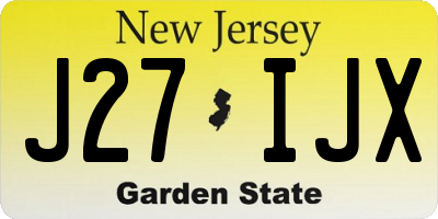 NJ license plate J27IJX