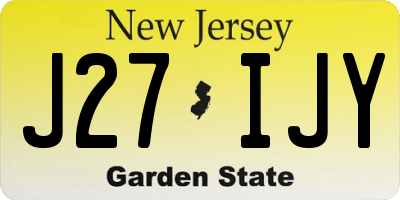 NJ license plate J27IJY