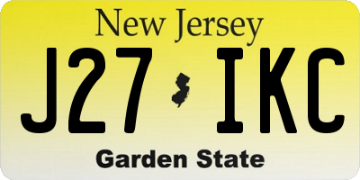 NJ license plate J27IKC