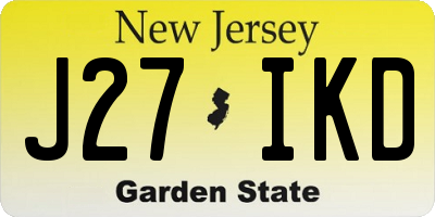NJ license plate J27IKD