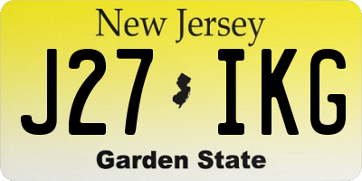 NJ license plate J27IKG