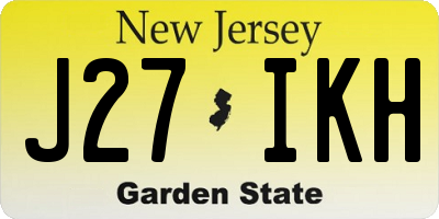 NJ license plate J27IKH