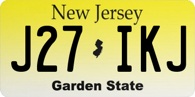 NJ license plate J27IKJ