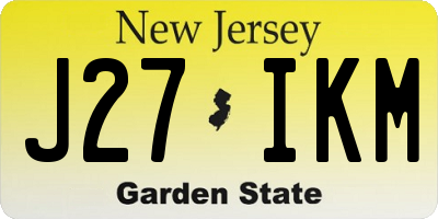 NJ license plate J27IKM