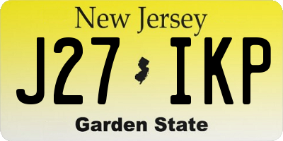 NJ license plate J27IKP