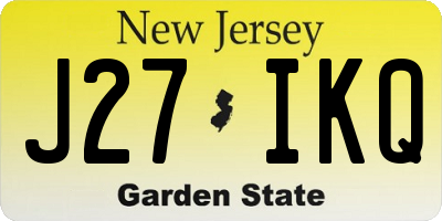 NJ license plate J27IKQ