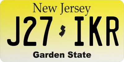 NJ license plate J27IKR