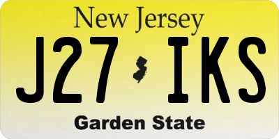 NJ license plate J27IKS