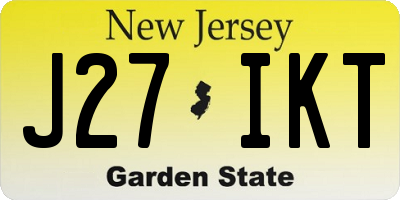 NJ license plate J27IKT
