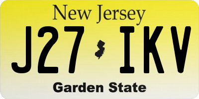 NJ license plate J27IKV