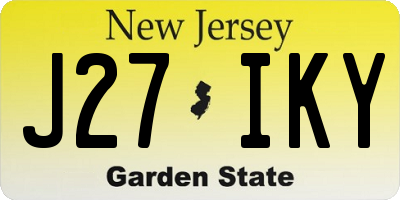 NJ license plate J27IKY