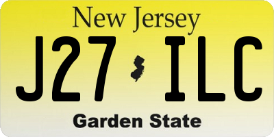 NJ license plate J27ILC