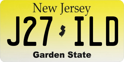 NJ license plate J27ILD