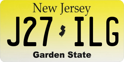 NJ license plate J27ILG