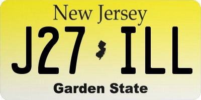 NJ license plate J27ILL