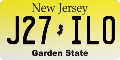 NJ license plate J27ILO